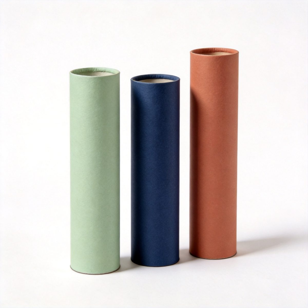 Luxury paper tube with gold foil stamping and embossed logo