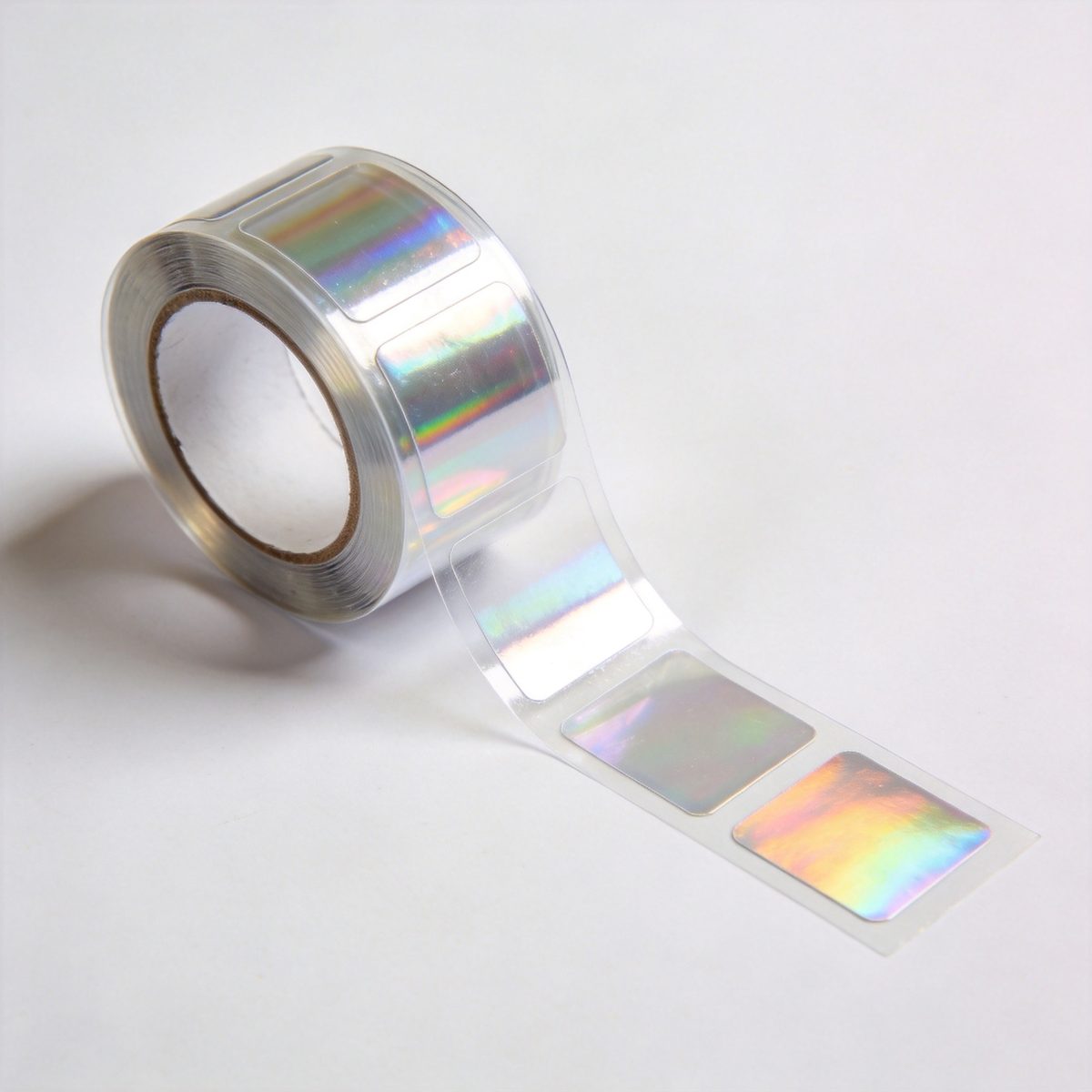 Clear transparent labels and holographic stickers