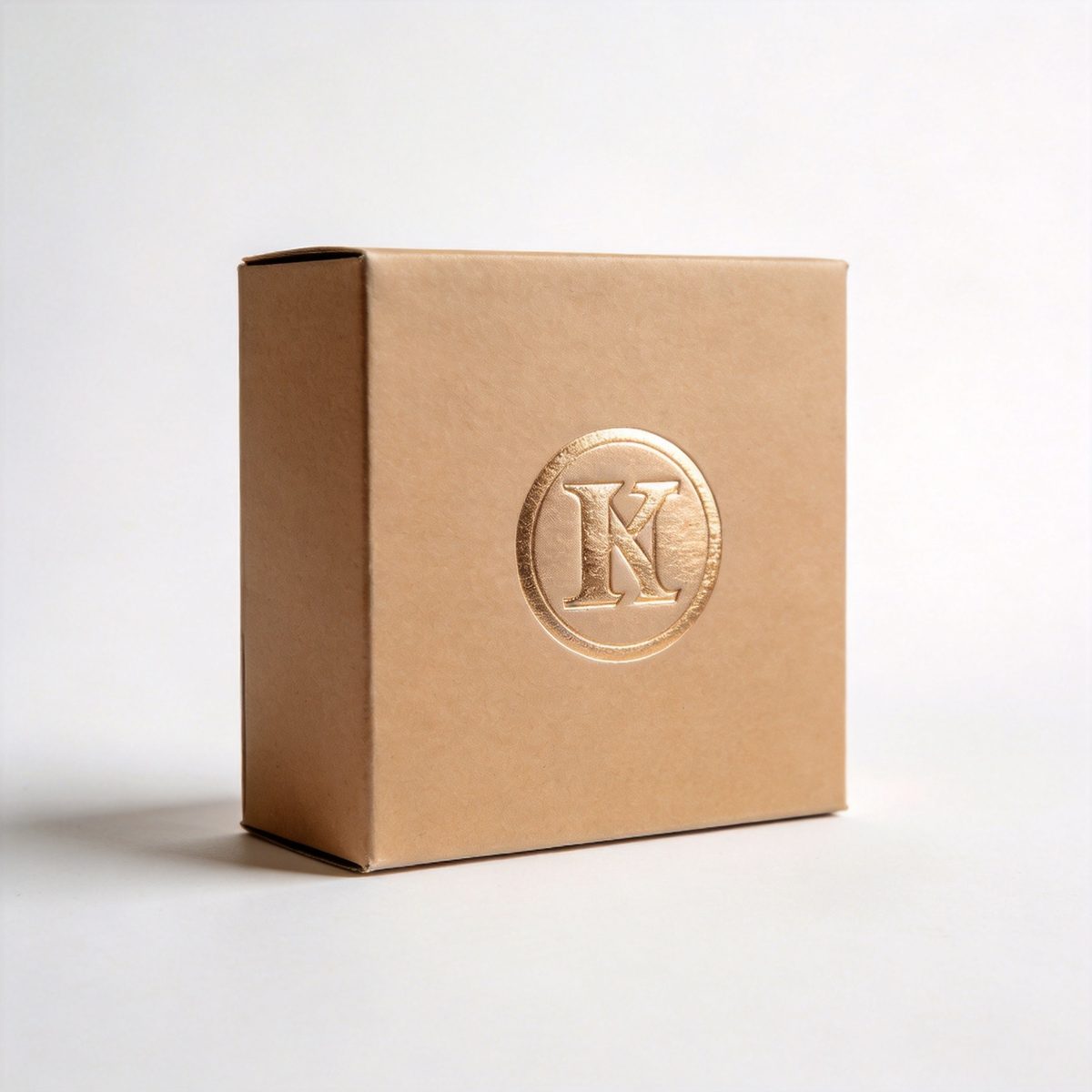 Cardboard box with spot UV coating and embossed logo