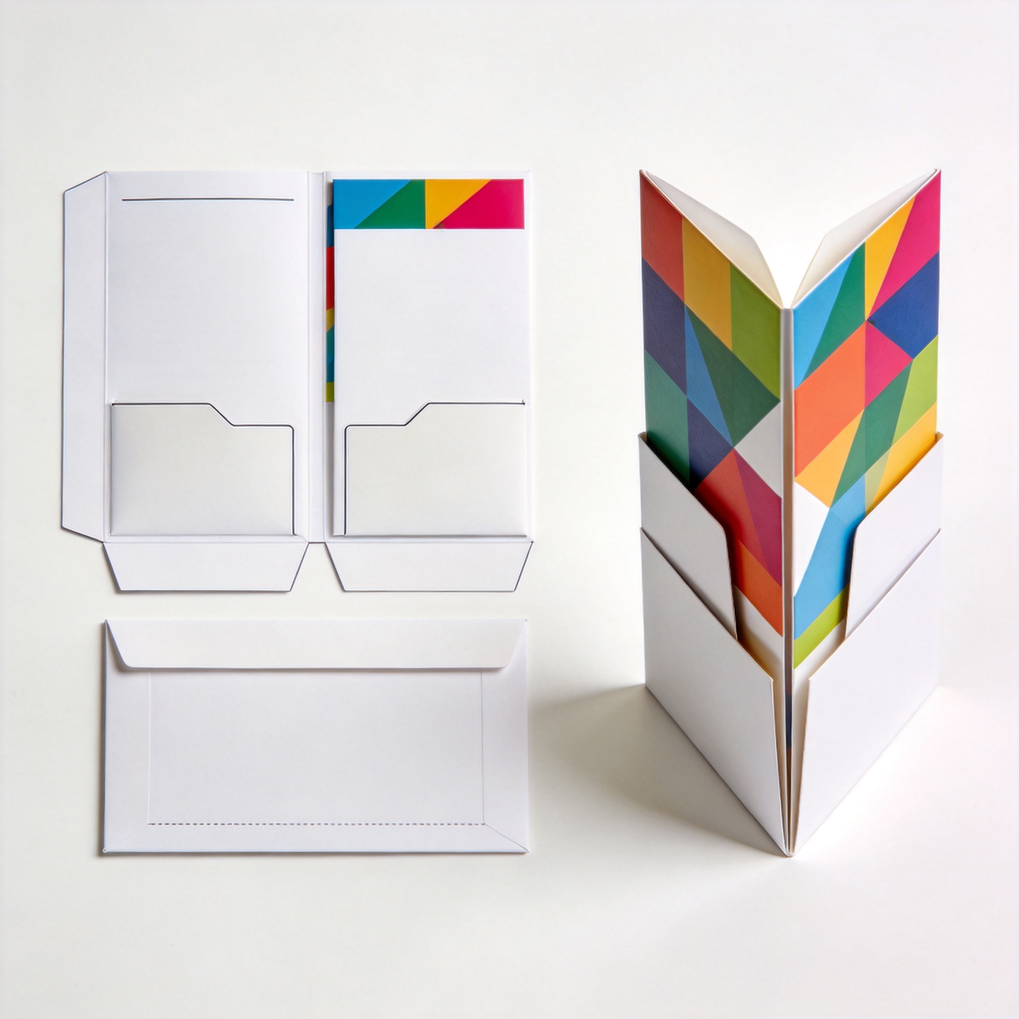 Folder template next to finished presentation folder
