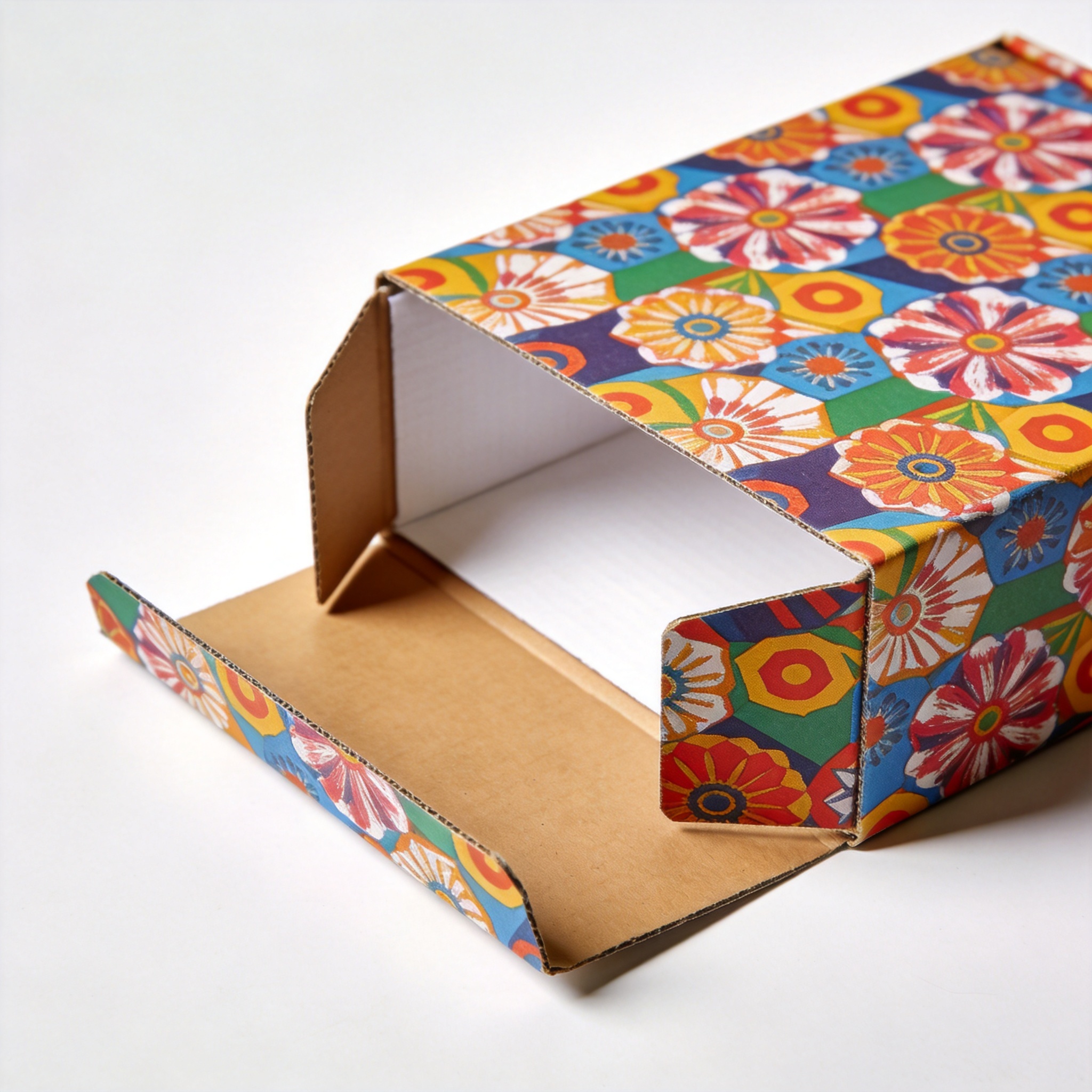 Single kraft brown mailer box with full-color CMYK printing