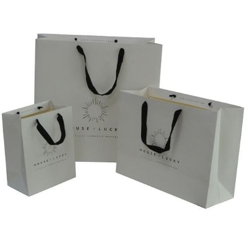 White paper bag with clean finish