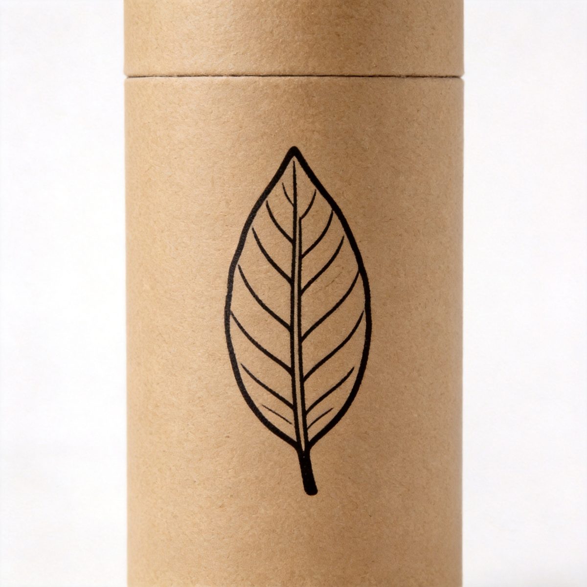 Eco-friendly kraft paper tube with minimalist black printing